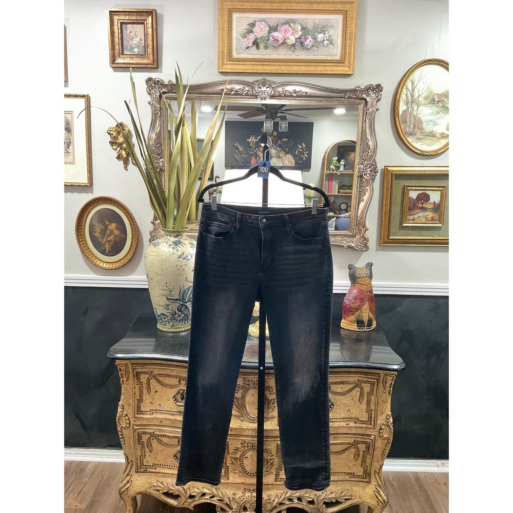 100- Driftwood Wide Leg Black "Audrey" Denim Pants
